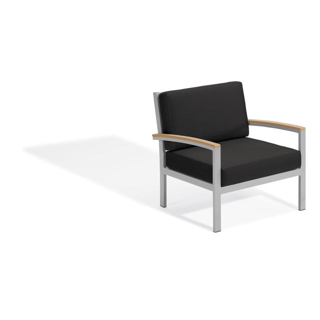 Outdoor Cushion Lounge Chair Natural And Black Chairish