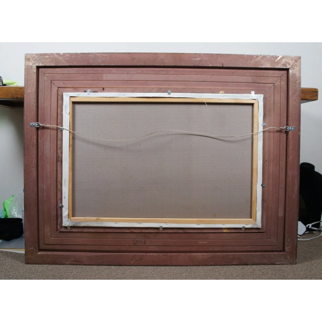 British Napoleonic Wars Nautical Maritime Ship Galleon Seascape Oil Painting 51" For Sale - Image 9 of 11