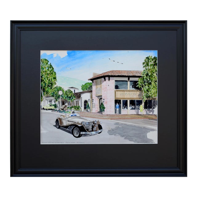 1970s Vintage Patrick Kelly Car in Laguna Beach Signed Lithograph For Sale