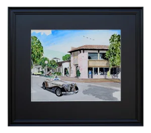 1970s Vintage Patrick Kelly Car in Laguna Beach Signed Lithograph