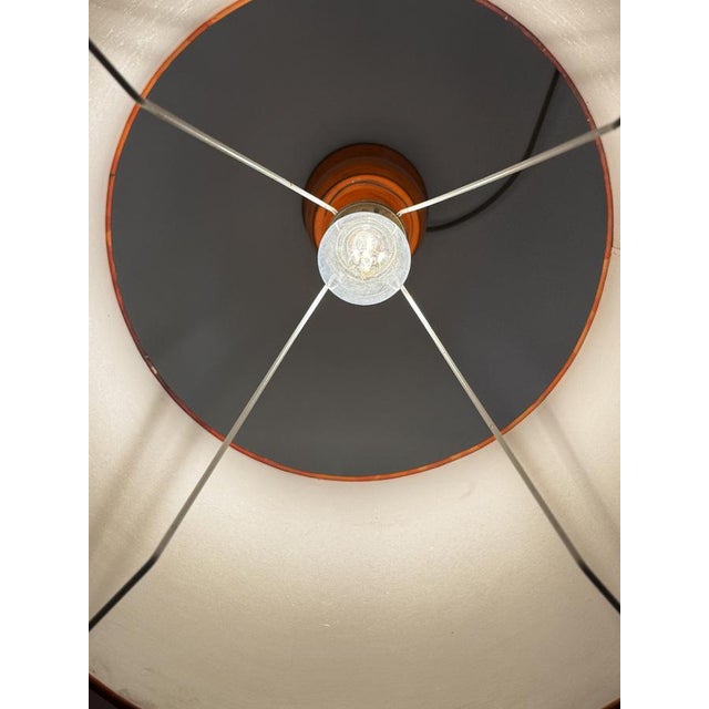 Modern Table Lamp with Floral Pattern on Ceramic Base, 1960s-1970s For Sale - Image 3 of 12