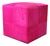 Handmade Fuchsia Cowhide Leather Ottoman Pouf 18x18x18 in Statement Cube For Sale