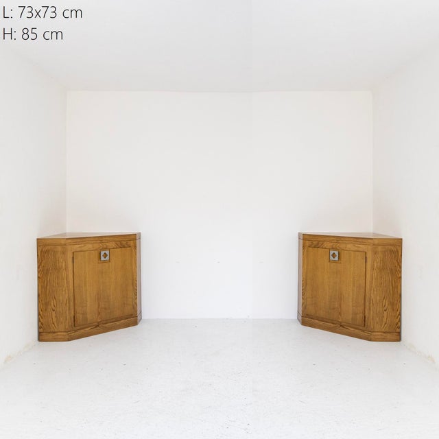 Brown Italian Ash Corner Furniture, 1950s, Set of 2 For Sale - Image 8 of 9