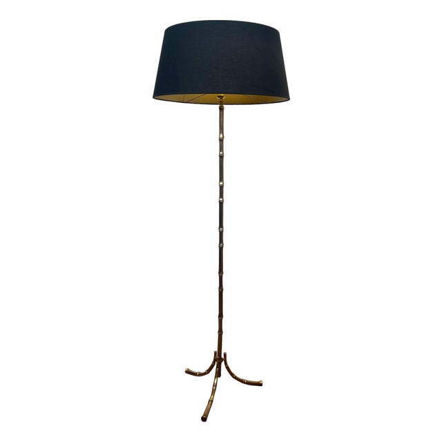 1940s Bronze faux bamboo floor lamp by Maison Bagués For Sale