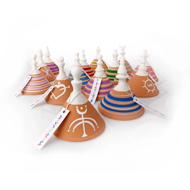 Puglia Ceramic Bells by Gianfranco Conte for Artègo, Set of 5 For Sale - Image 12 of 12