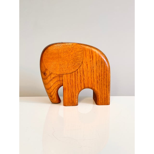 Oak Elephant Sculpture with Secret Compartment, Germany, 1960s For Sale - Image 16 of 16