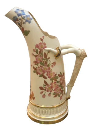 Hand Painted Royal Worcester Pitcher Year Mark, 1888