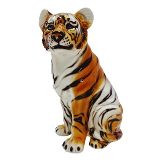 Tiger Statue in Ceramic from Ceramiche Boxer For Sale