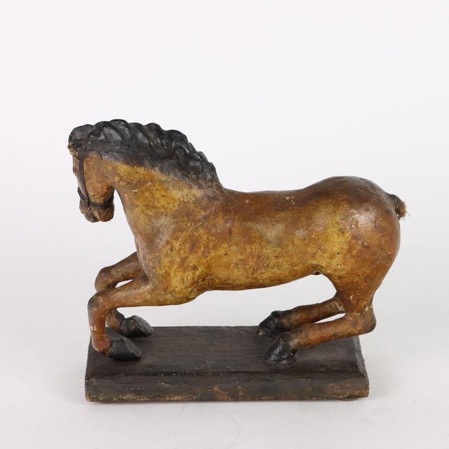 Vintage Horse in Papier-Mâché For Sale - Image 7 of 9