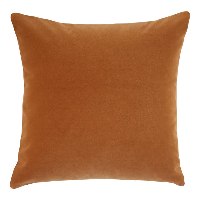 Cotton Velvet Pillow - Amber For Sale