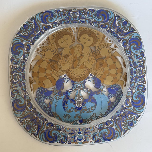 Glass Glass Christmas Plate of Appearance of the Angels to the Shepherds in the Field by Björn Wiinblad for Rosenthal Studio Line, 1980 For Sale - Image 7 of 7