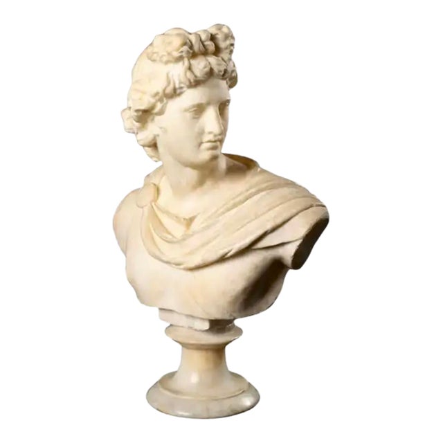 Alabaster Bust of Apollo, Italian 19th Century For Sale