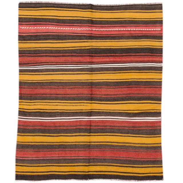 Mid-20th Century Vintage Turkish Kilim Rug, 4'11" X 6'5" For Sale - Image 4 of 7