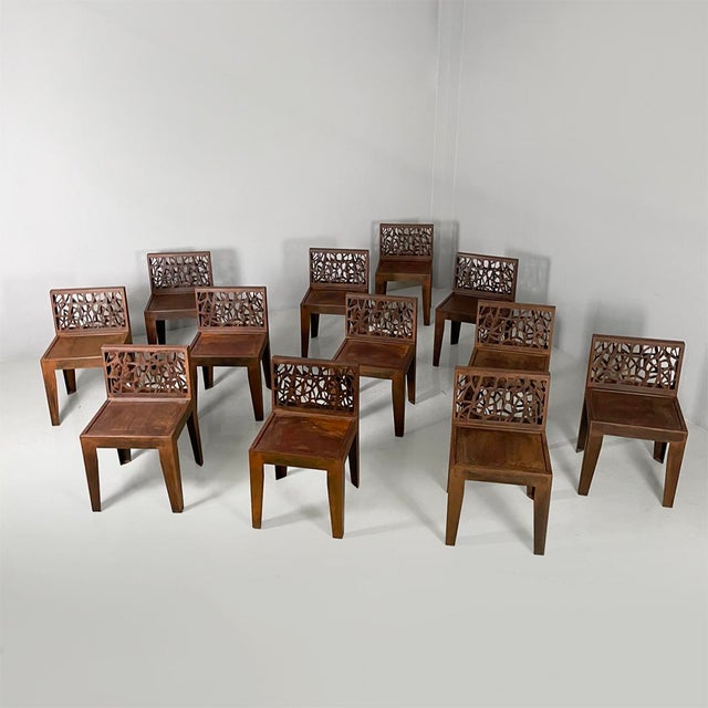 Postmodern Italian Postmodern Chairs in Corten Steel, 2010s, Set of 12 For Sale - Image 3 of 16