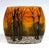 Slightly bulbous vase on a flush oval base, colourless glass with flaky yellow-orange and brownish powder inclusions,...