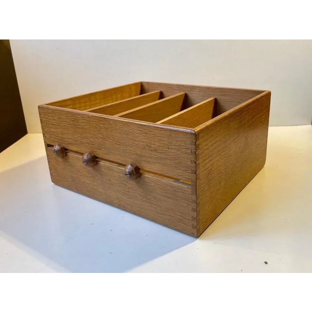 Mid-Century Modern Vintage Document Organizer in Oak, 1960s For Sale - Image 3 of 11