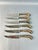 A set of six vintage knives with steel blades and silver-plated pistol handles. Made by Fry and Wigfull, Sheffield,...