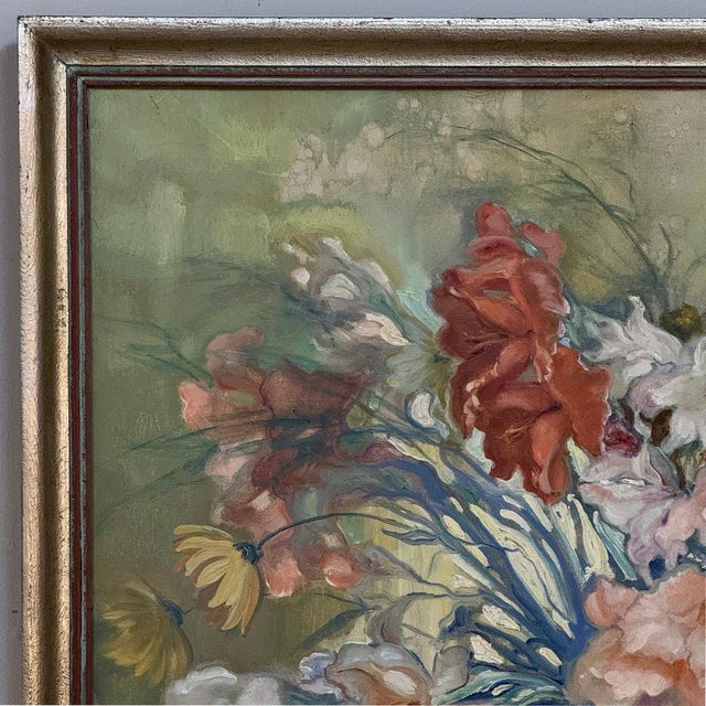 Antique Framed Oil Painting on Canvas by Euphrasia Loutchinsky (1887-1974) For Sale In Dallas - Image 6 of 14