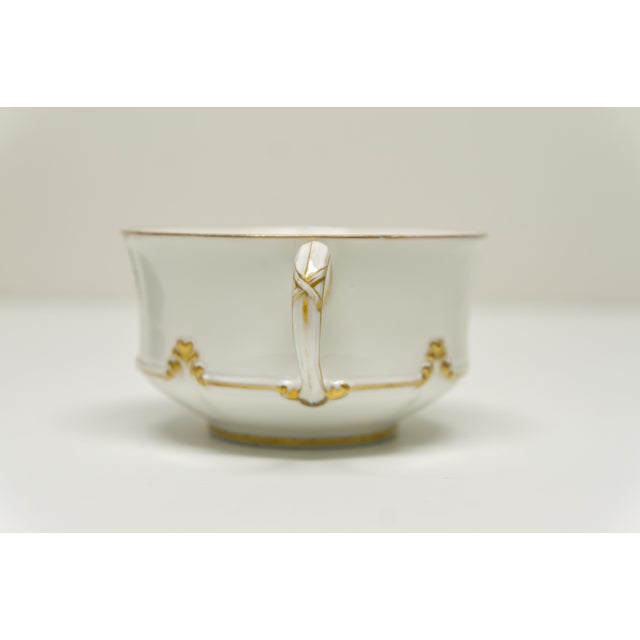 Ceramic Ch Field Haviland Limoges Bouillon Cups & Saucers Set of 4 For Sale - Image 7 of 10