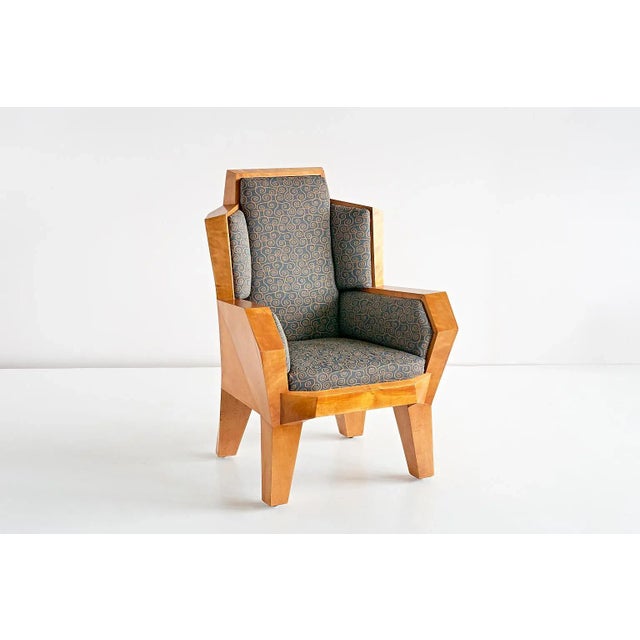 Cubist Armchair by Camillo Cerri for August Tobler, 1920s For Sale - Image 3 of 15