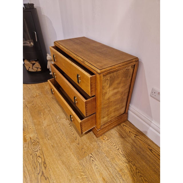 Vintage Art Deco Oak Chest of Drawers, 1930s For Sale - Image 15 of 18