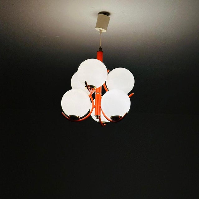 Gold Mid-Century Atomic Sputnik Chandelier from Kaiser, 1970s For Sale - Image 8 of 11