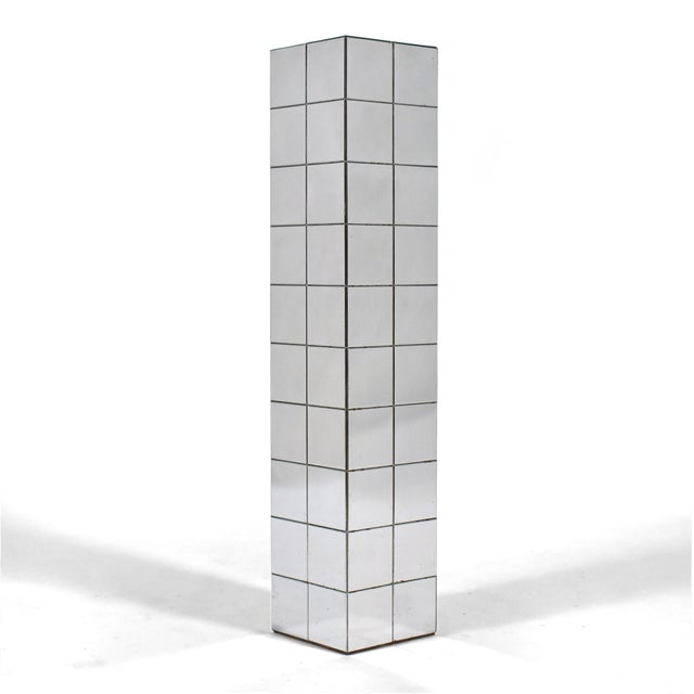 Mid-Century Modern Chrome Patchwork Pedestal in the Manner of Paul Evans For Sale - Image 3 of 9