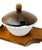 Mid-Century Modern Mid-Century Modern Basketweave Milk Glass & Hardwood Condiment Caddy - 5 Pieces For Sale - Image 3 of 13