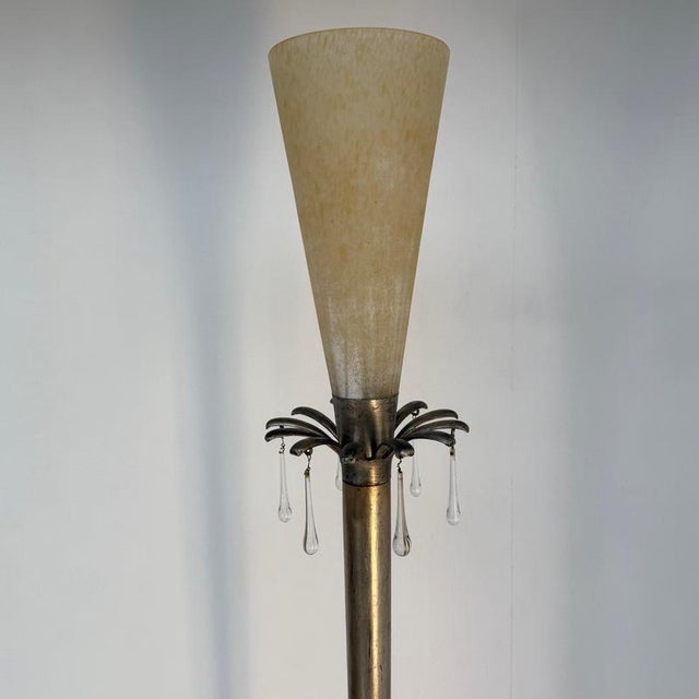 Murano Glass Floor Lamp with Bronze Patinated Base, 1950s For Sale - Image 6 of 11