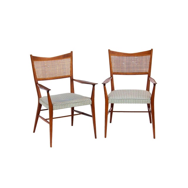 Mid-Century Modern Paul McCobb for Calvin Walnut Dining Chairs With Caned Backs Directional , S/6 For Sale - Image 3 of 12