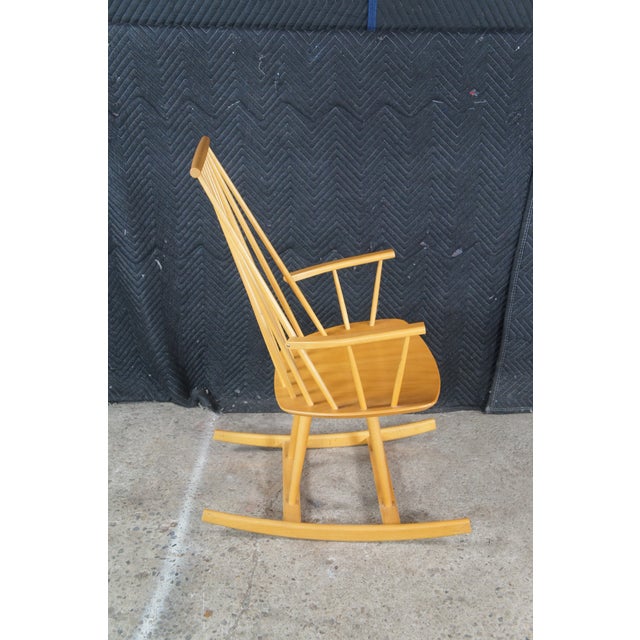 1970s Jorgen Baekmark / FDB Mobler Danish Modern Beech Rocking Chair Modernist Rocker For Sale - Image 9 of 12