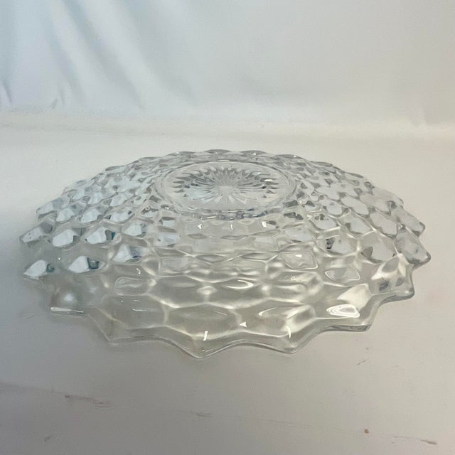 Transparent 1950s Vintage Hollywood Regency Fostoria American Cube Design Cake Plate. For Sale - Image 8 of 8