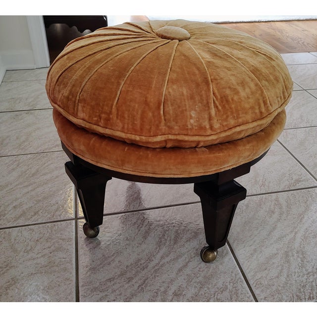 Albright and Zimmerman MCM Rosette Footstool For Sale In Baltimore - Image 6 of 9