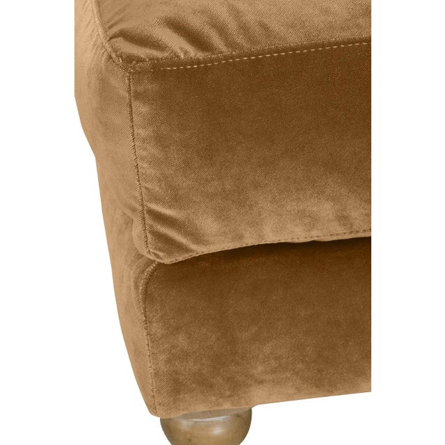 Textile Greta Ottoman, Camel Velvet For Sale - Image 7 of 8