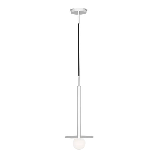 Kelly Wearstler by Visual Comfort Studio Nodes 1-Light Short Pendant in Polished Nickel For Sale