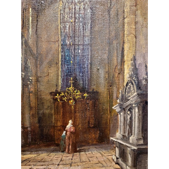 Adri Visser - Gothic St Mary's Church in Nottingham- Oil Painting For Sale In Los Angeles - Image 6 of 11