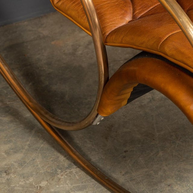 Set of 20th Century British Leather Rocking Chairs, 1950s For Sale - Image 14 of 18