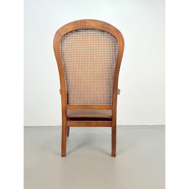 Brown Vintage French-Style Cane-Back Armchair, 1920 For Sale - Image 8 of 13