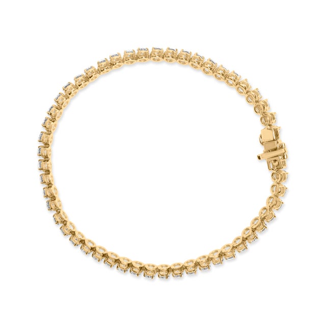 2020s 10K Yellow Gold 4.0 Cttw Lab Grown Diamond Tennis Bracelet For Sale - Image 5 of 5