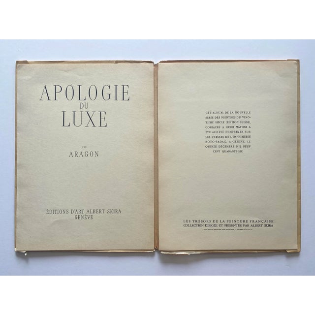 Henri Matisse Vintage 1946 First Edition Fine Art Lithograph Print " Jeune Feme a La Pelisse " 1944 For Sale - Image 11 of 12