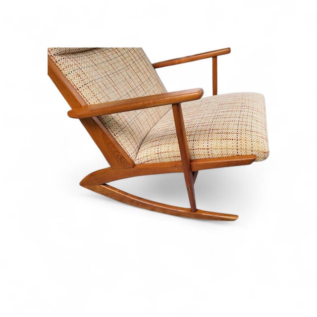 Wood Mid-Century Danish Boomerang Rocking Chair Model 97 Søren Jensen v. Tønder Møbelwærk ​, 1950s For Sale - Image 7 of 17