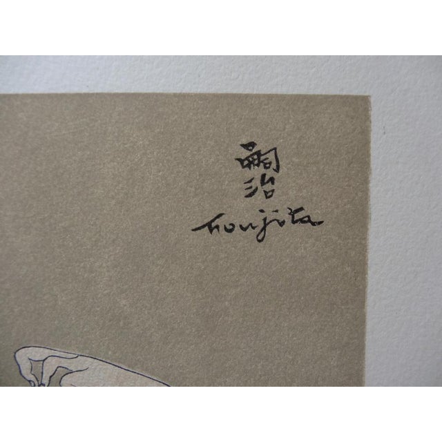 Tsuguharu Foujita, Geishas with a Dove, Woodcut For Sale - Image 4 of 6