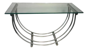Modern Chrome Art Deco Revival U Band Console