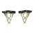 Vintage Chelsea House Polished Brass Laurel Leaves and Wood Decorative Wall Brackets- A Pair For Sale