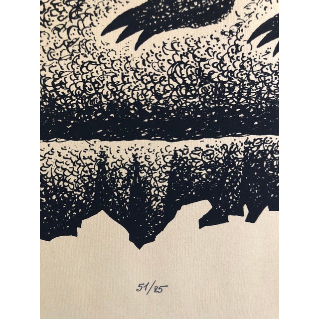 Michail Grobman, Large Post Soviet Non Conformist Russian Israeli Animal Beast Lithograph Print For Sale - Image 4 of 6