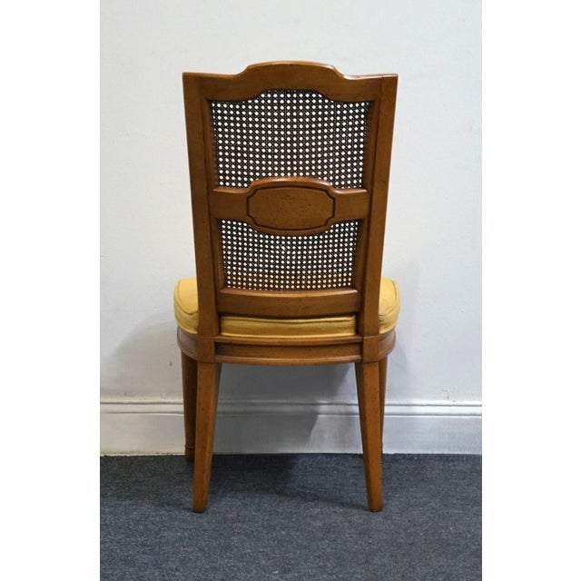 Henredon Furniture Walnut Italian Mediterranean Cane Back Dining Side Chair For Sale In Kansas City - Image 6 of 10