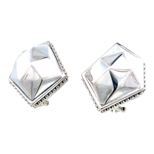 Late 20th Century Lagos Estate Clip on Earrings Sterling Silver, A Pair