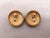 Gold Vintage 1955 Signed Castlecliff Round Goldtone "Alligator" Texture Clip Earrings-2 Pieces For Sale - Image 8 of 8
