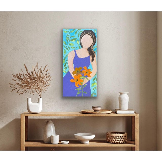 The Lily Keeper Contemporary Acrylic Painting by Tracy Allegro For Sale In Boston - Image 6 of 11