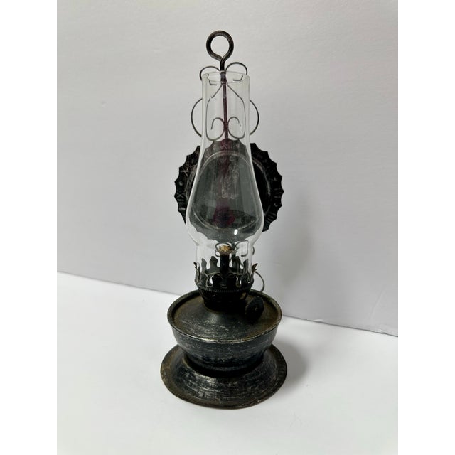 Mid 20th Century Vintage Mid 20th Century Small Metal Oil Lantern For Sale - Image 5 of 9